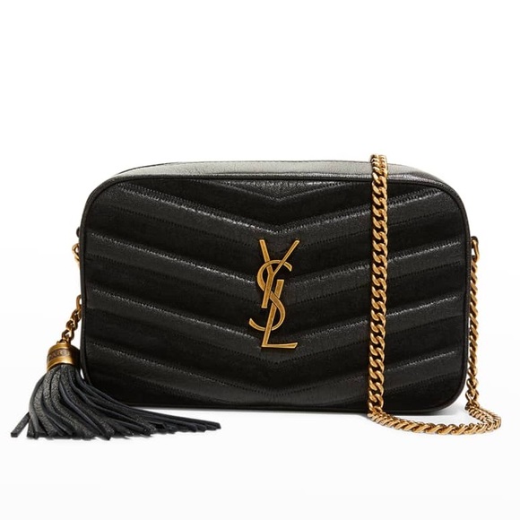 NEW Saint Laurent Lou Mini Mixed Leather Chevron Shoulder Bag - Picture 9 of 17